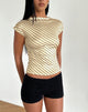Afbeelding van Nova Slinky Top in Gele Diagonaal Streep