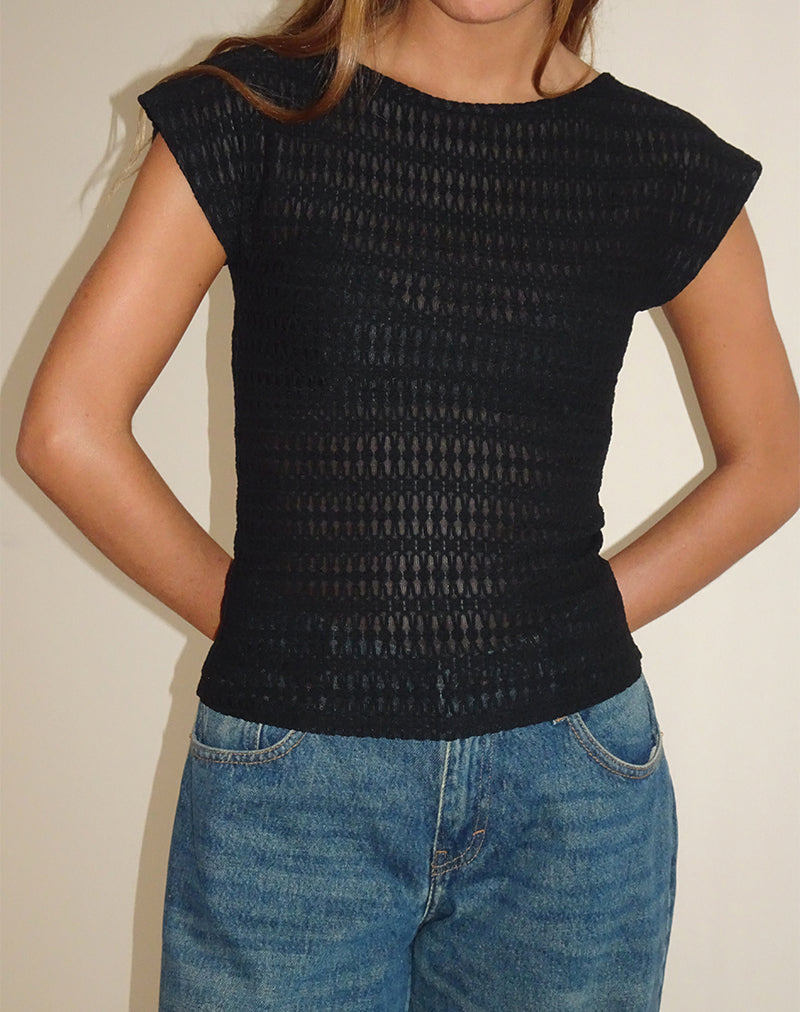 Afbeelding van Nova Top in Textured Black