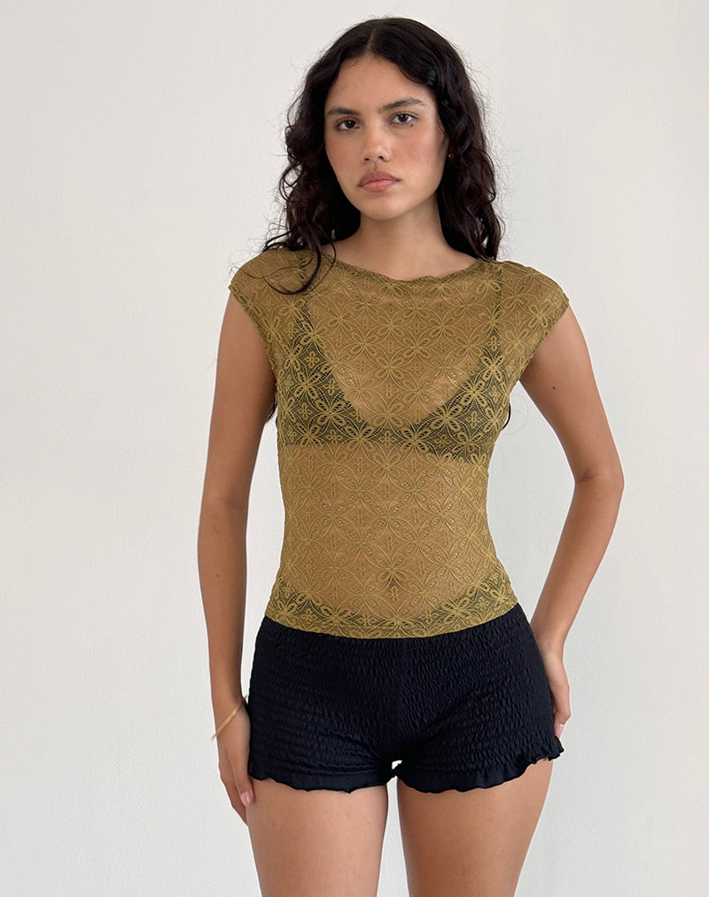 Afbeelding van Nova Top in Textured Moss Green