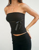 Afbeelding van Novita Bandeau Top met strikdetail in Getailleerd zwart