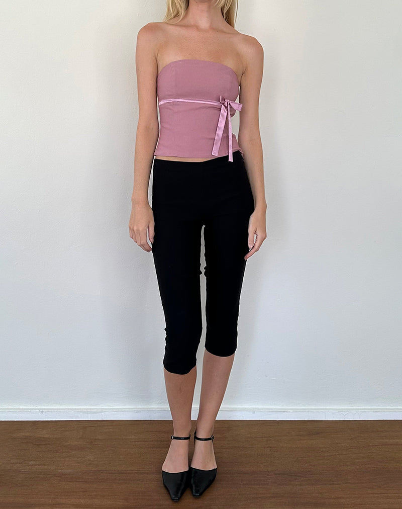 Afbeelding van Novita Bandeau Top met Strikdetail in Getailleerd Dusky Pink
