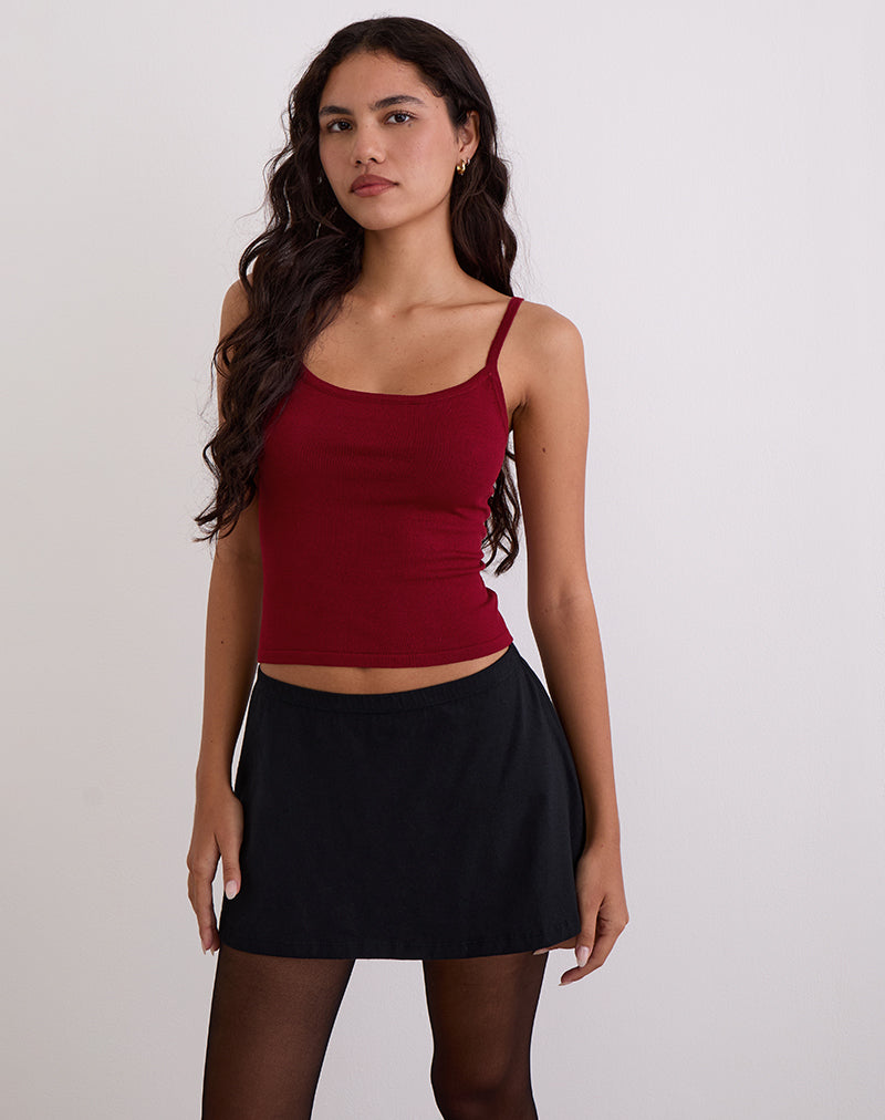 Afbeelding van Ziva Knit Cami Vest Top in Bourgondië