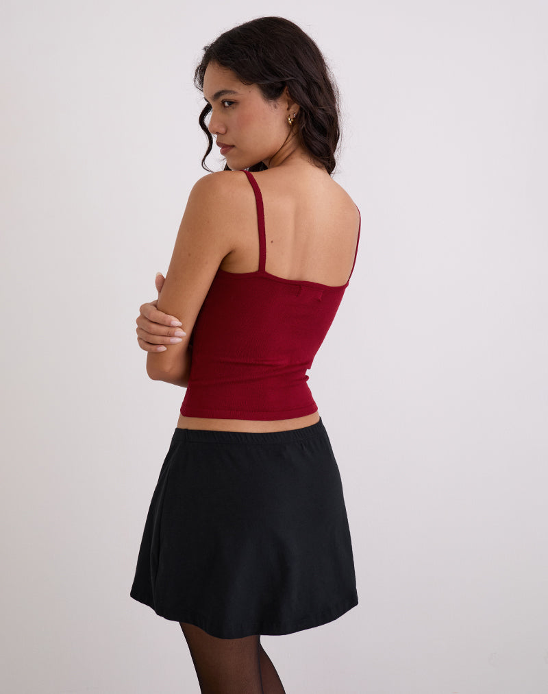 Afbeelding van Ziva Knit Cami Vest Top in Bourgondië