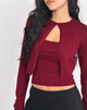 Afbeelding van Nuha Cropped Cardigan in Bourgondië