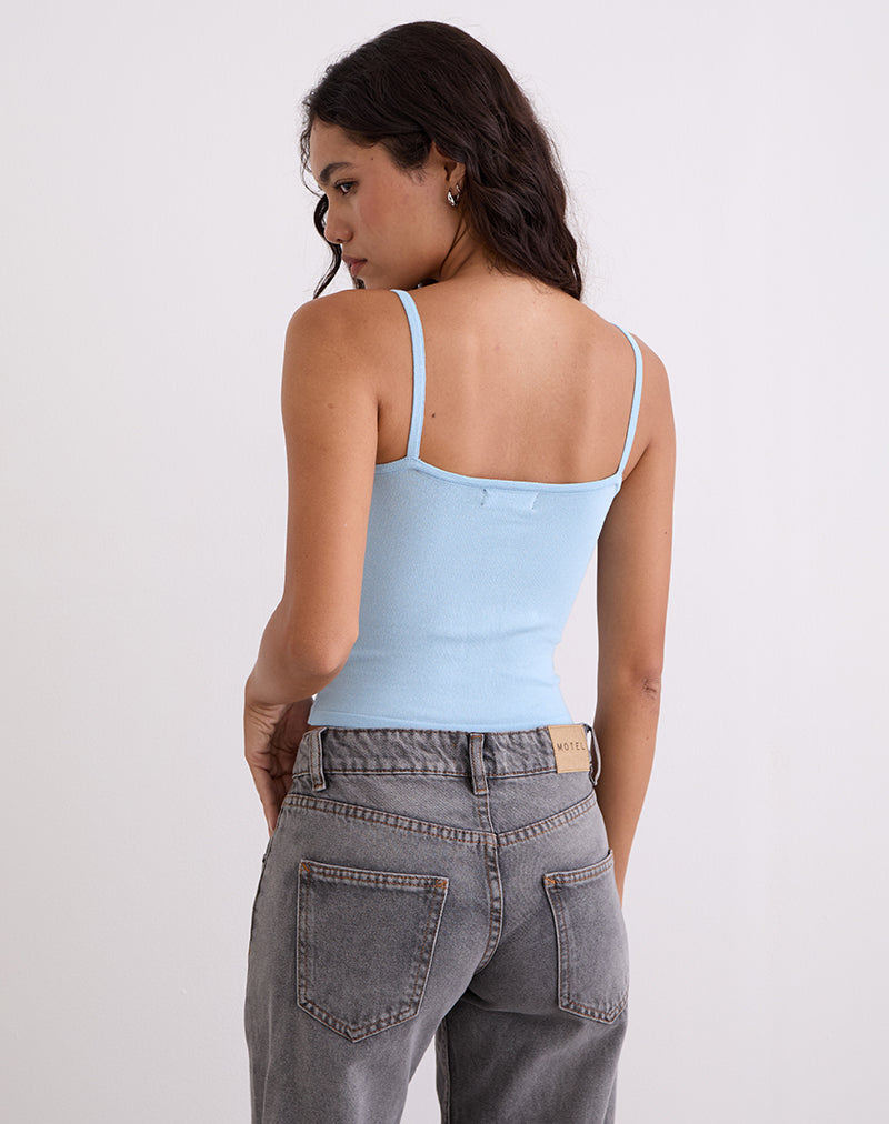 Afbeelding van Ziva Knit Cami Vest Top in Blauw