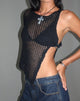 Afbeelding van Nung Open Knit Asymmetrische Top in Zwart