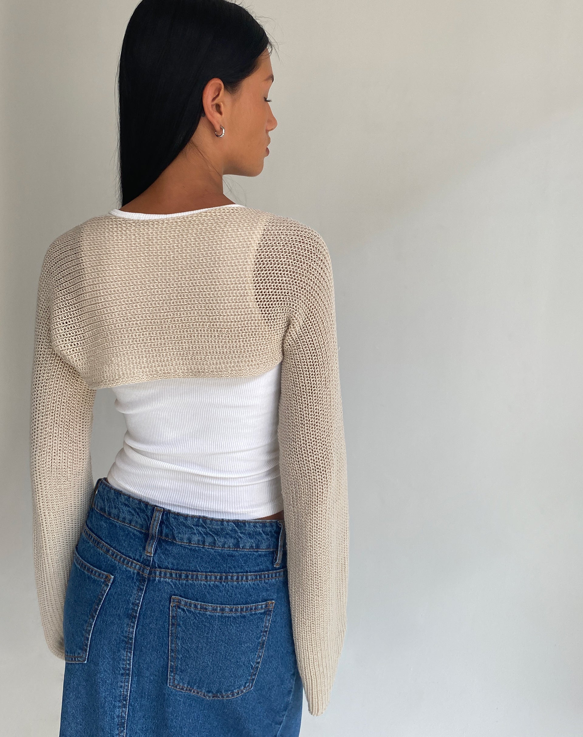 Afbeelding van Nobila Shrug Top in Naturel
