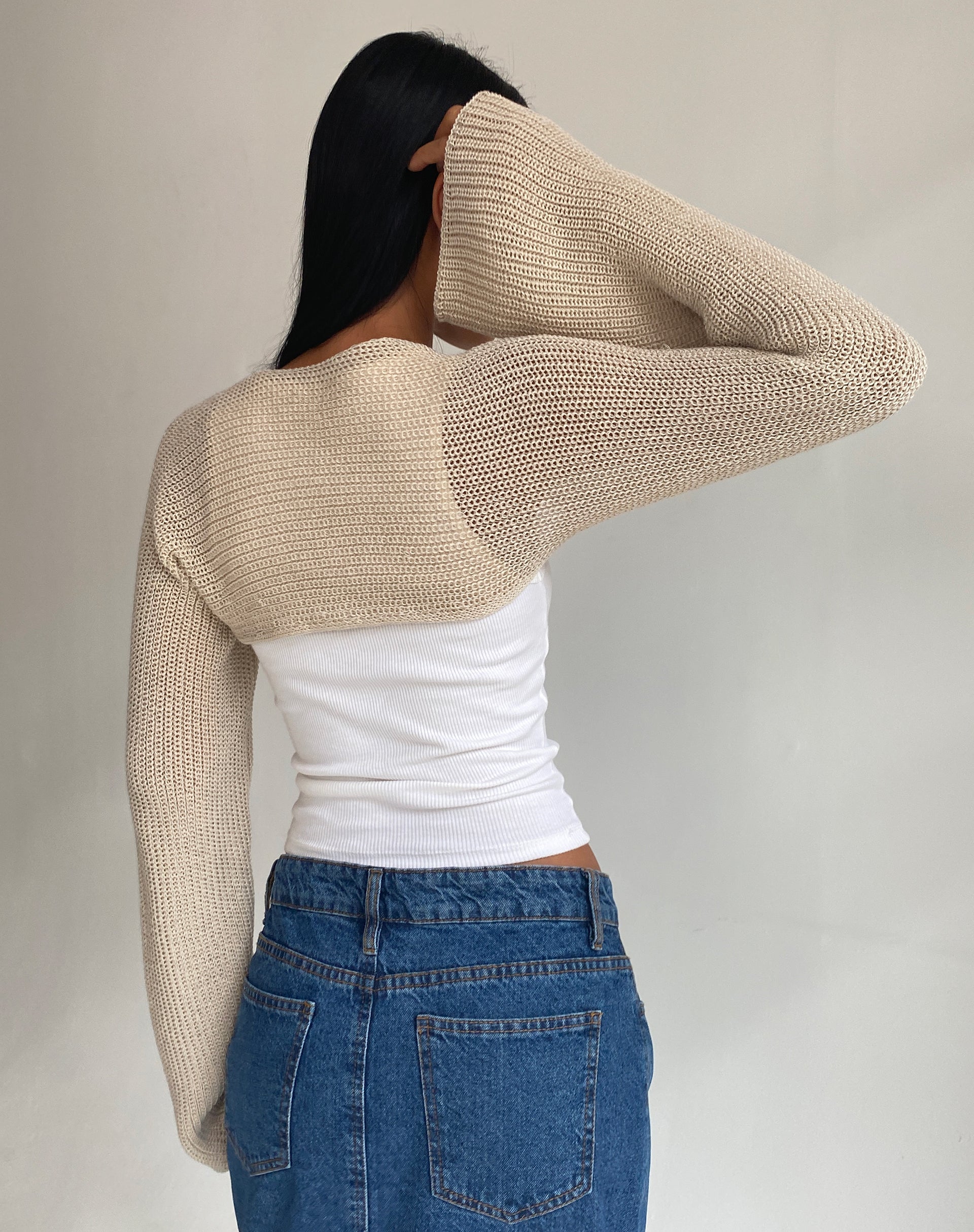 Afbeelding van Nobila Shrug Top in Naturel