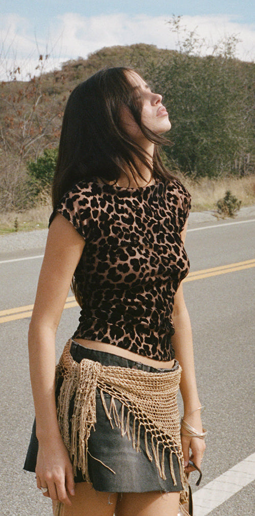 Afbeelding van Nova Top in Flock Mesh Rar Leopard