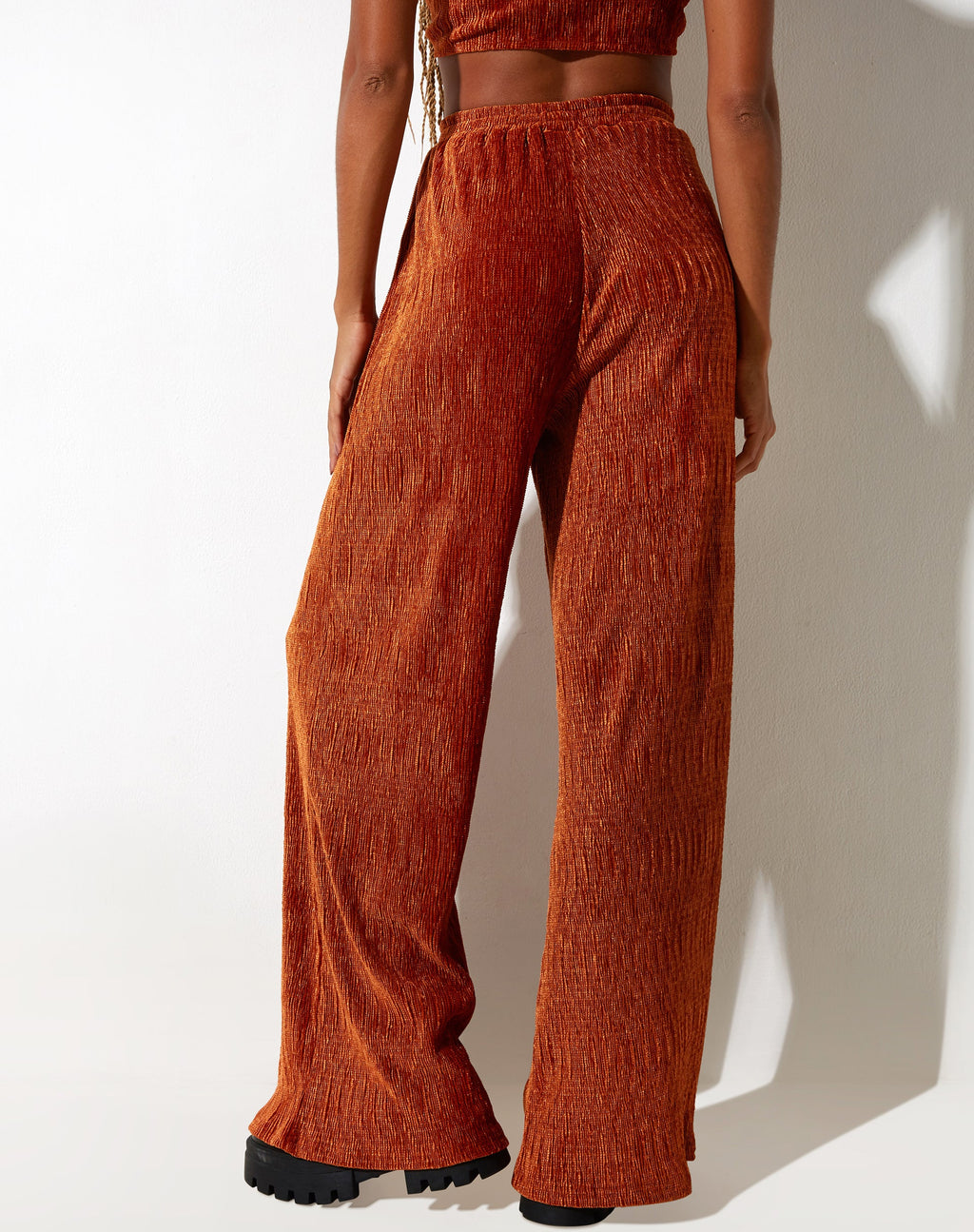 Obeli broek in fluweel roest