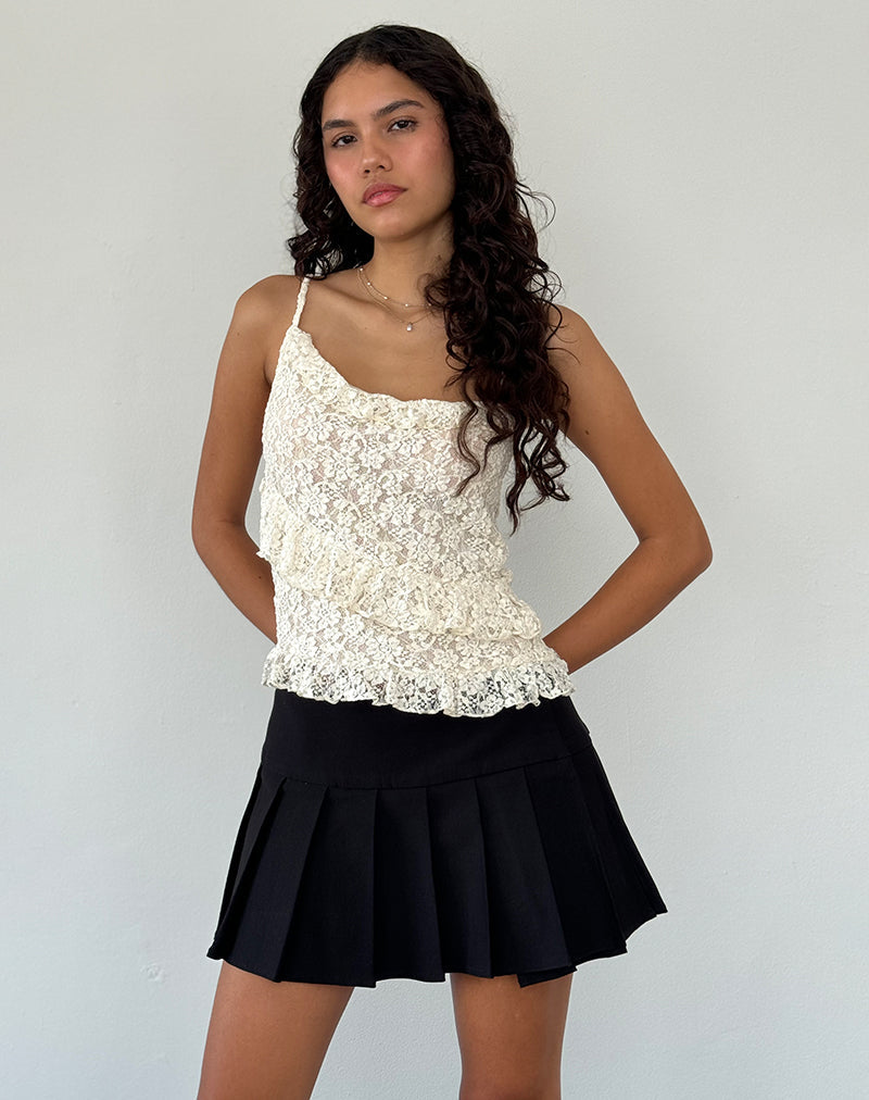 Octavia Asymmetrische Cami Top in Kant Ivoor