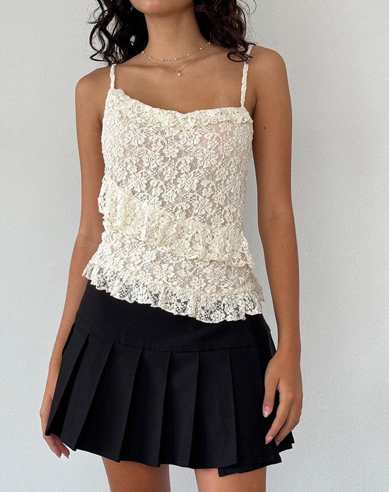Afbeelding van Octavia Asymmetrische Cami Top in Kant Ivorya