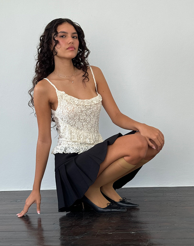 Octavia Asymmetrische Cami Top in Kant Ivoor