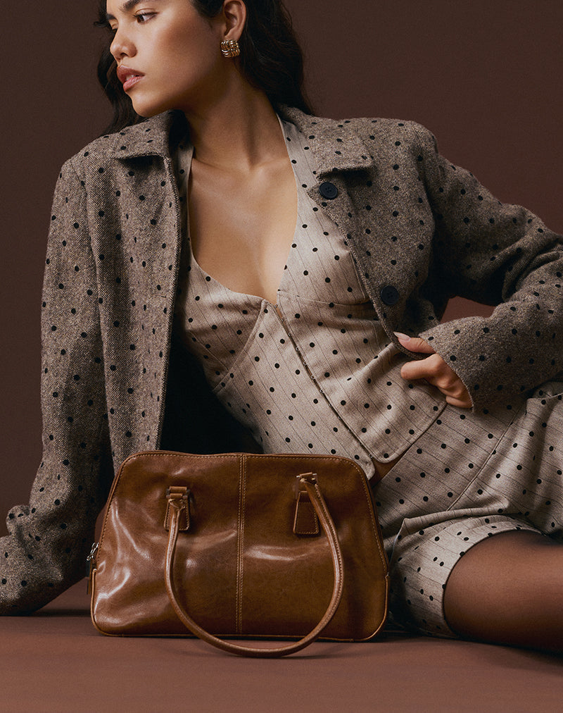 Afbeelding van Odin Vest Top in Beige met Polka Pinstripe