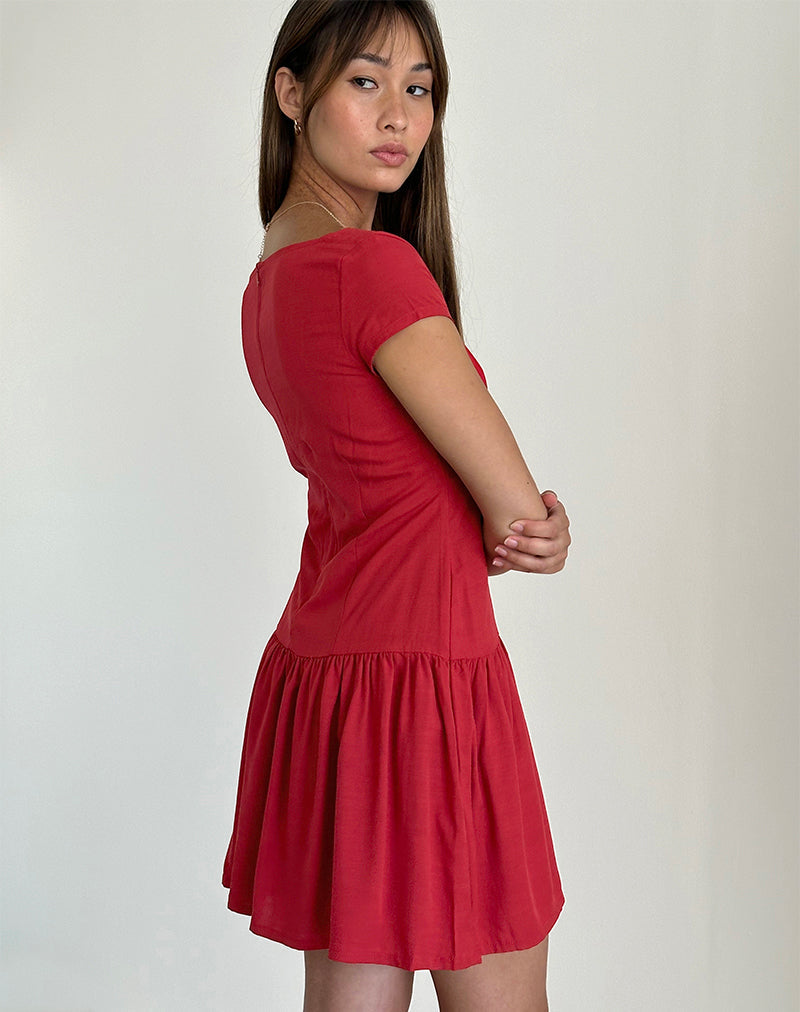 Afbeelding van Ohayo Mini Jurk in Adrenaline Rood