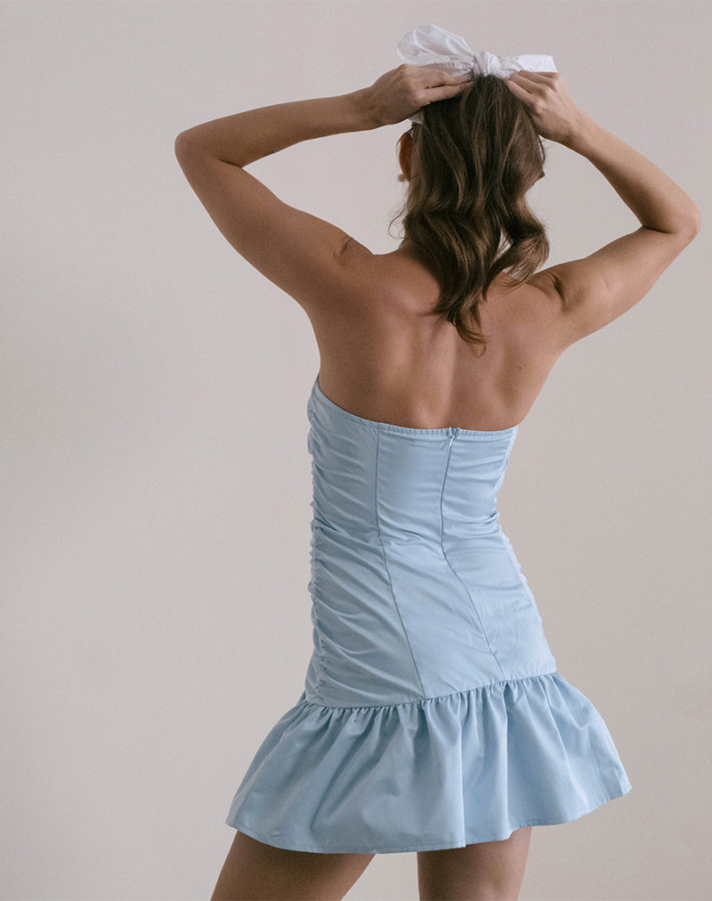 Afbeelding van Okapi Mini Jurk in Poederblauw