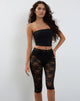 Afbeelding van Tuka Lace Cropped Capri Short in Zwart