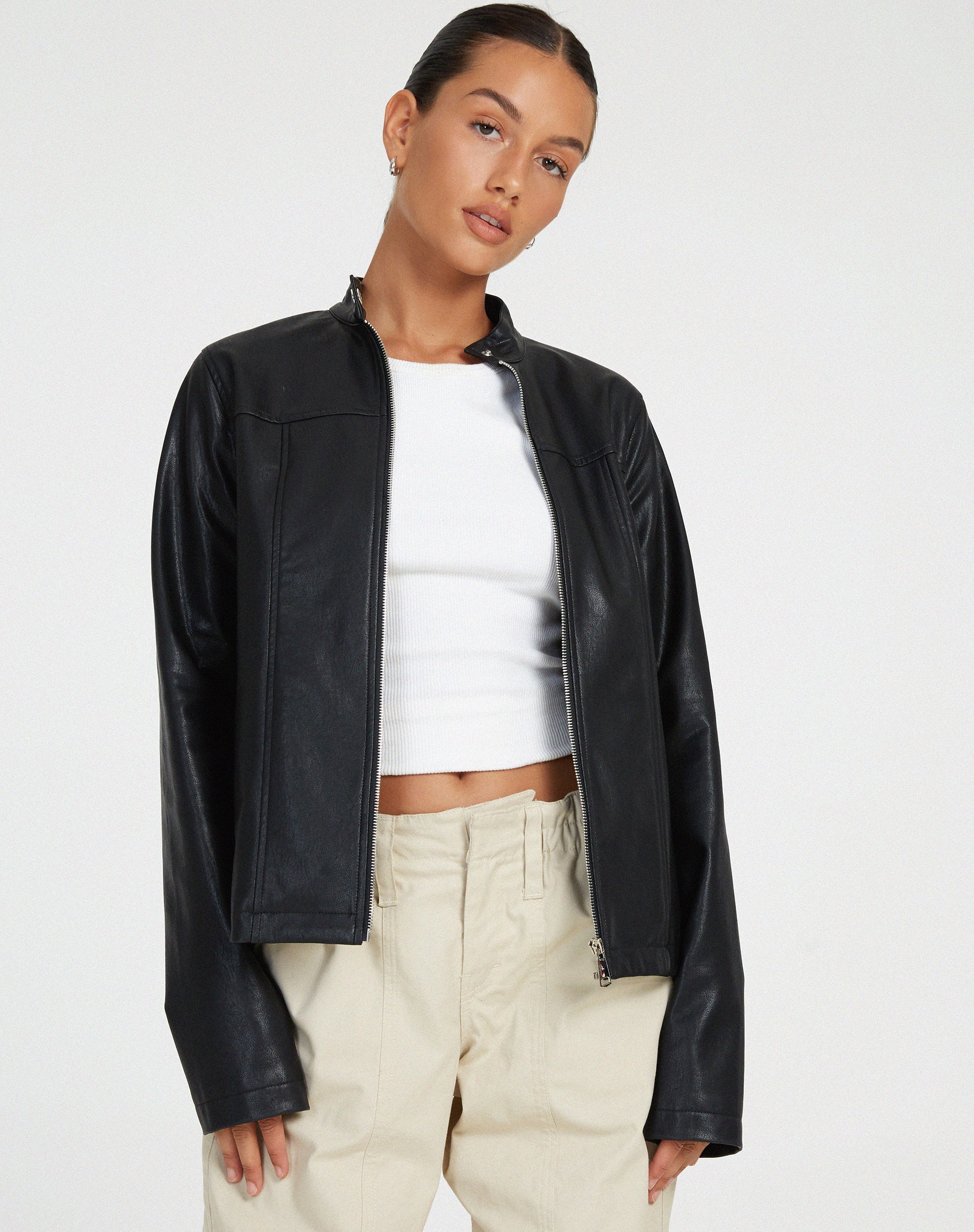 Afbeelding van Olivia Jacket in PU Zwart