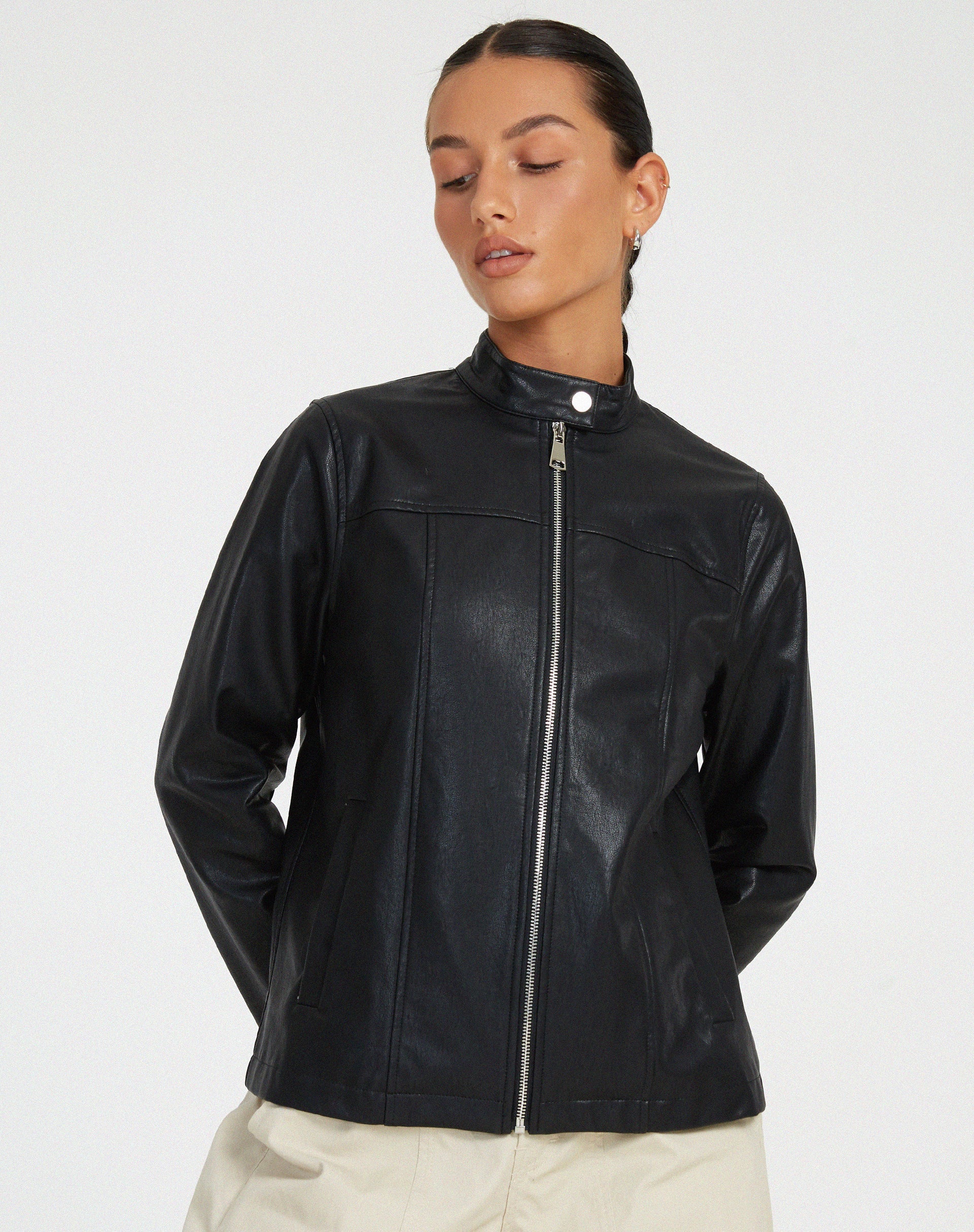 Afbeelding van Olivia Jacket in PU Zwart