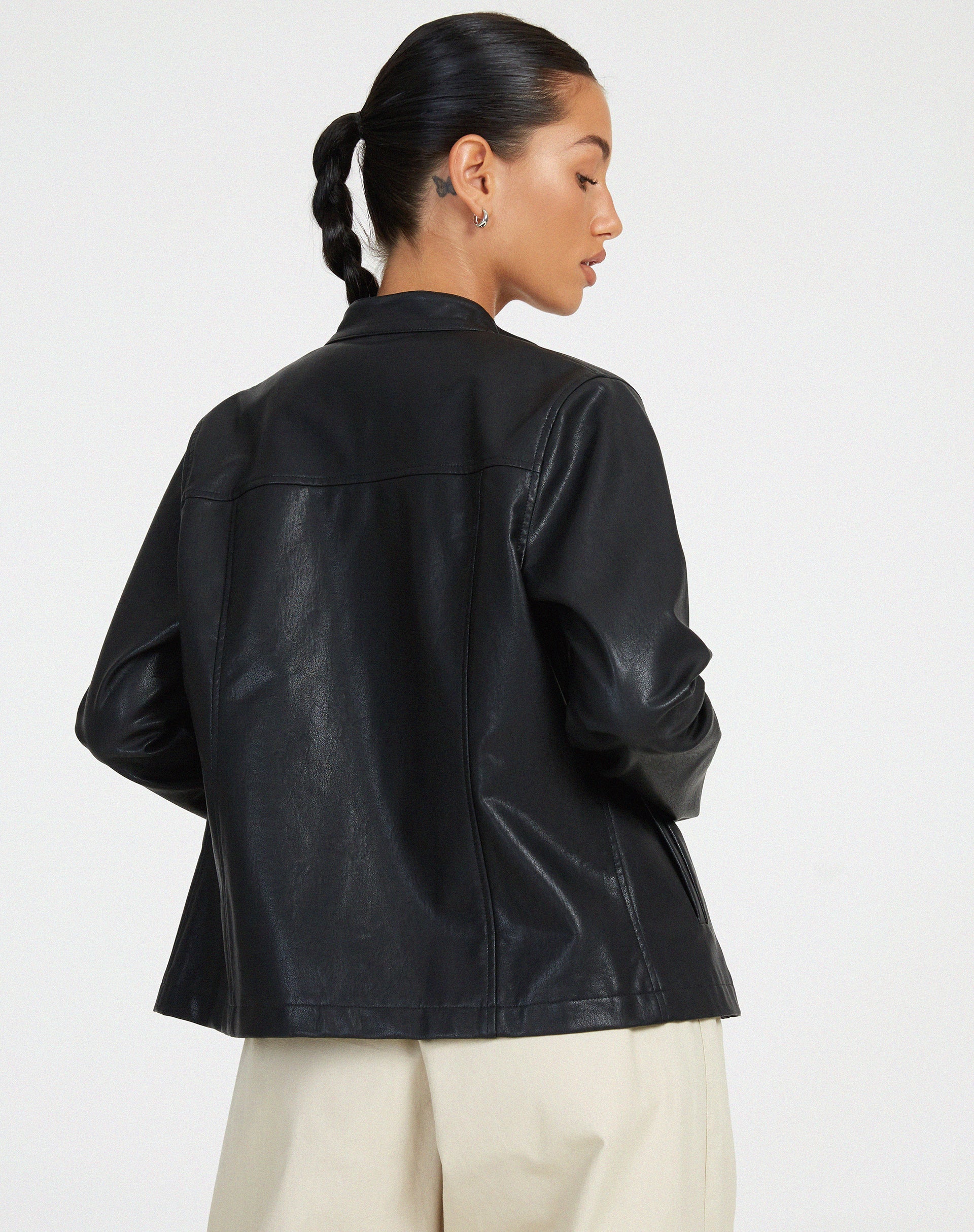 Afbeelding van Olivia Jacket in PU Zwart