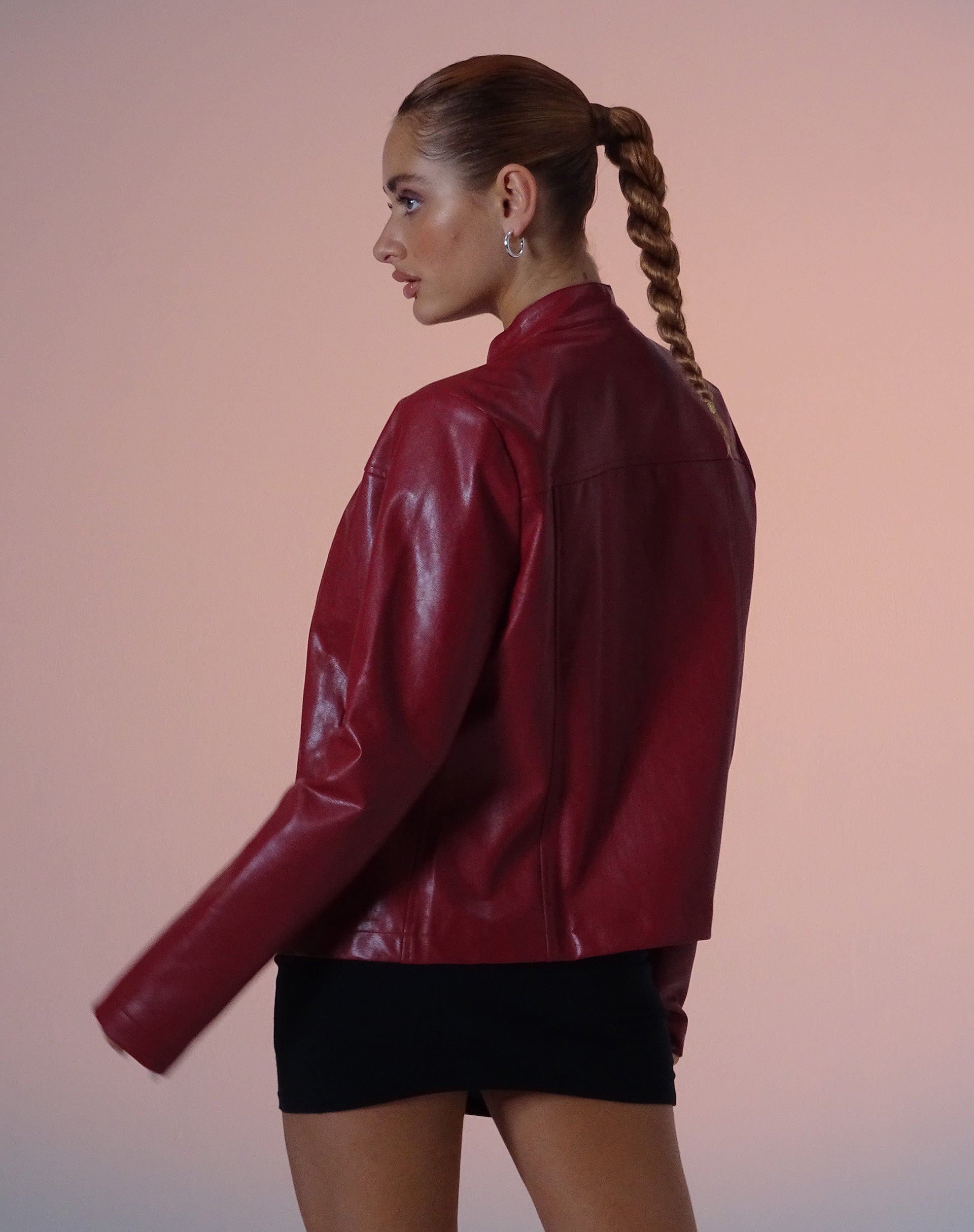 Afbeelding van Olivia Jacket in PU Bloedrood