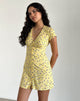 Afbeelding van Omoni Mini Dress in Wild Flower Lemon Drop