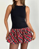 Afbeelding van Ortega Mini jurk in zwart met diagonale ruit Rood