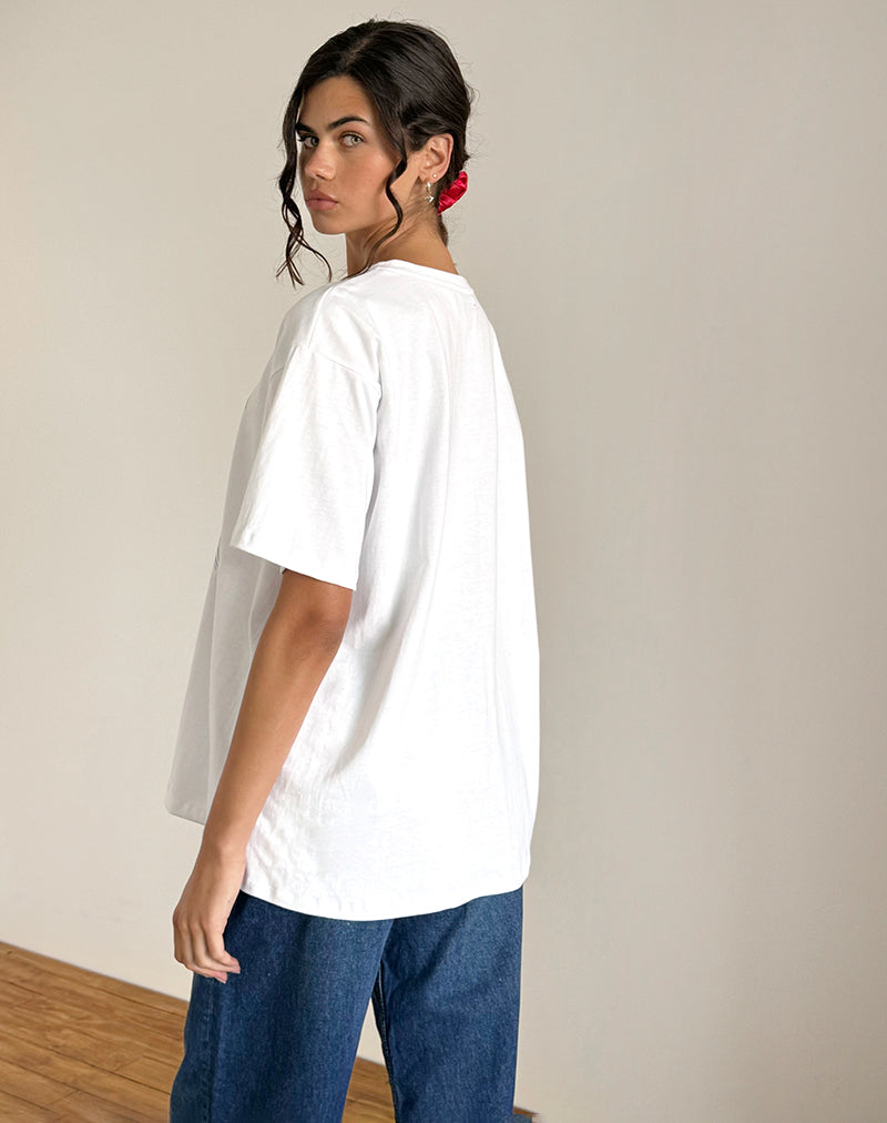 Afbeelding van Oversized Basic T-shirt in Riomaggiore Italië Wit