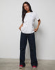 Afbeelding van Oversize Basic T-shirt in Wit met Doing My Best Graphic