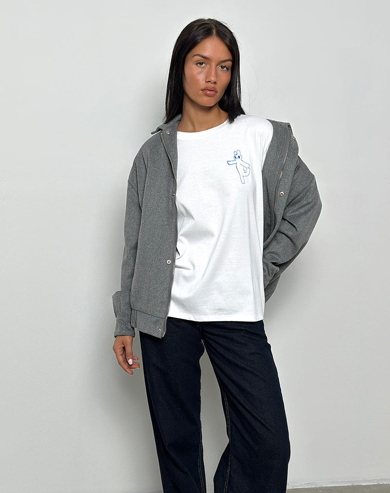 Afbeelding van Oversize Basic T-shirt in Wit met Doing My Best Graphic