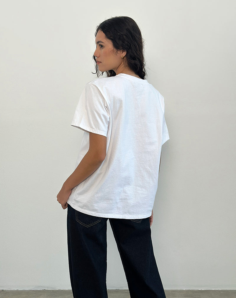 Afbeelding van Oversized Basic T-shirt in Wit met Vissen Motel Pet