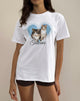 Afbeelding van Oversize Basic T-shirt in Wit met Taurus Motel Pet Print