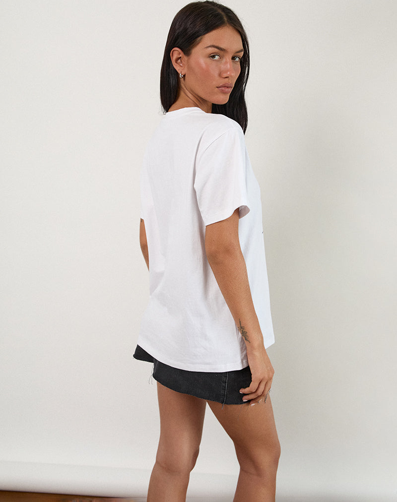Afbeelding van Oversized Basic T-shirt in Wit met Waterman Hond Afbeelding