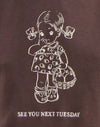 Diep mahonie met See You Next Tuesday Print
