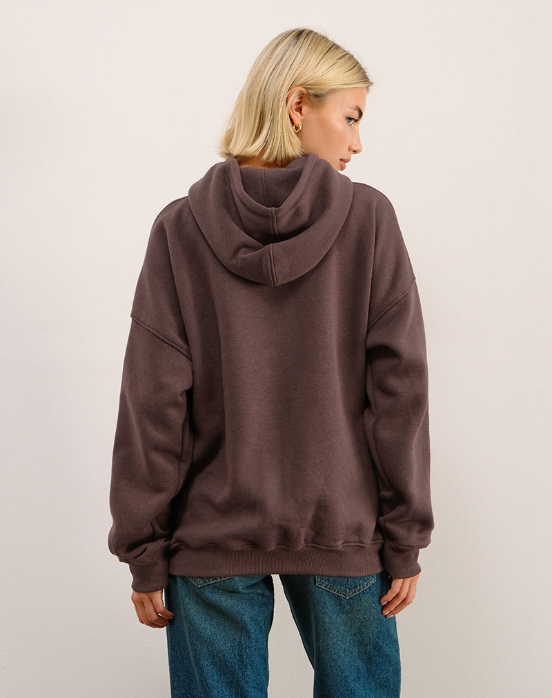 Afbeelding van Oversize Hoodie in Diep Mahonie met See You Next Tuesday Print