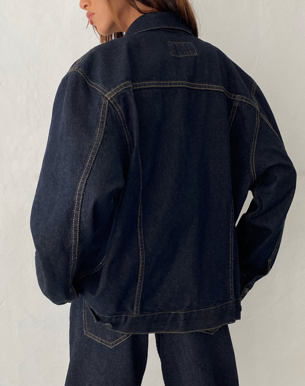Denim oversized jas in Indigo
