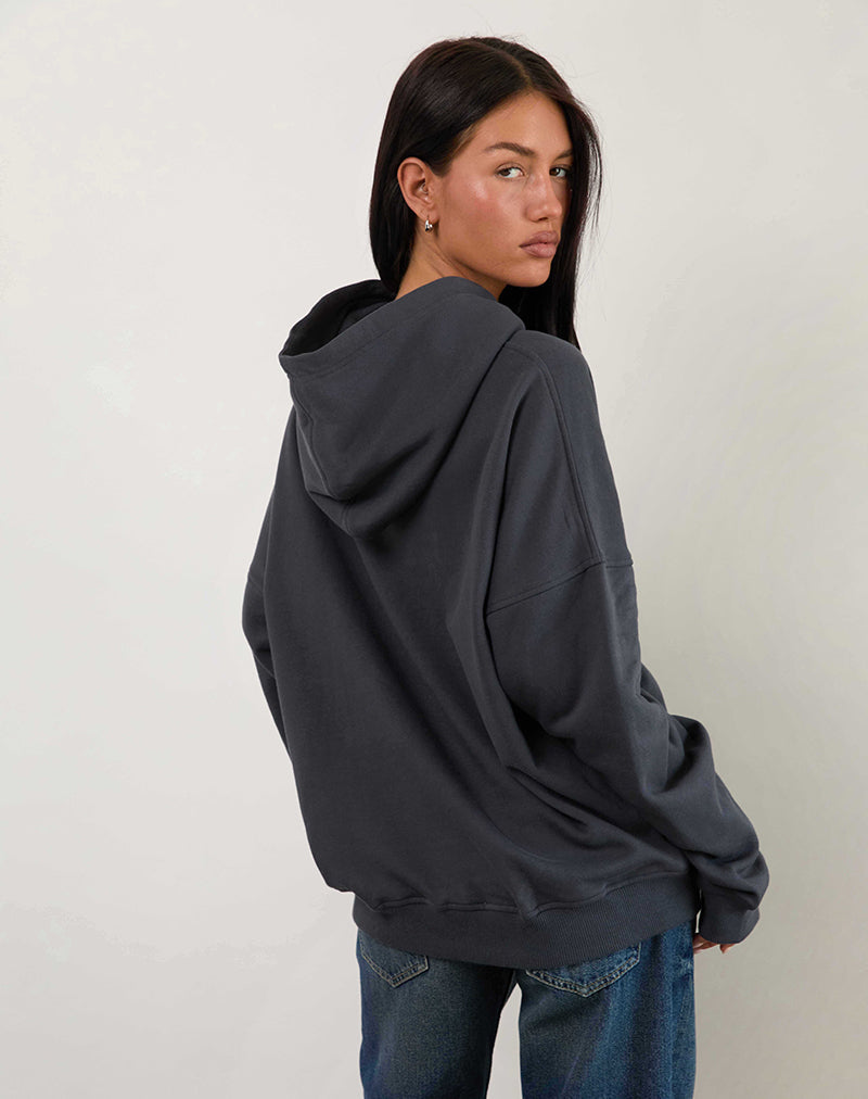 Oversized Hoodie in Ocean Storm met Lucky You-grafiek