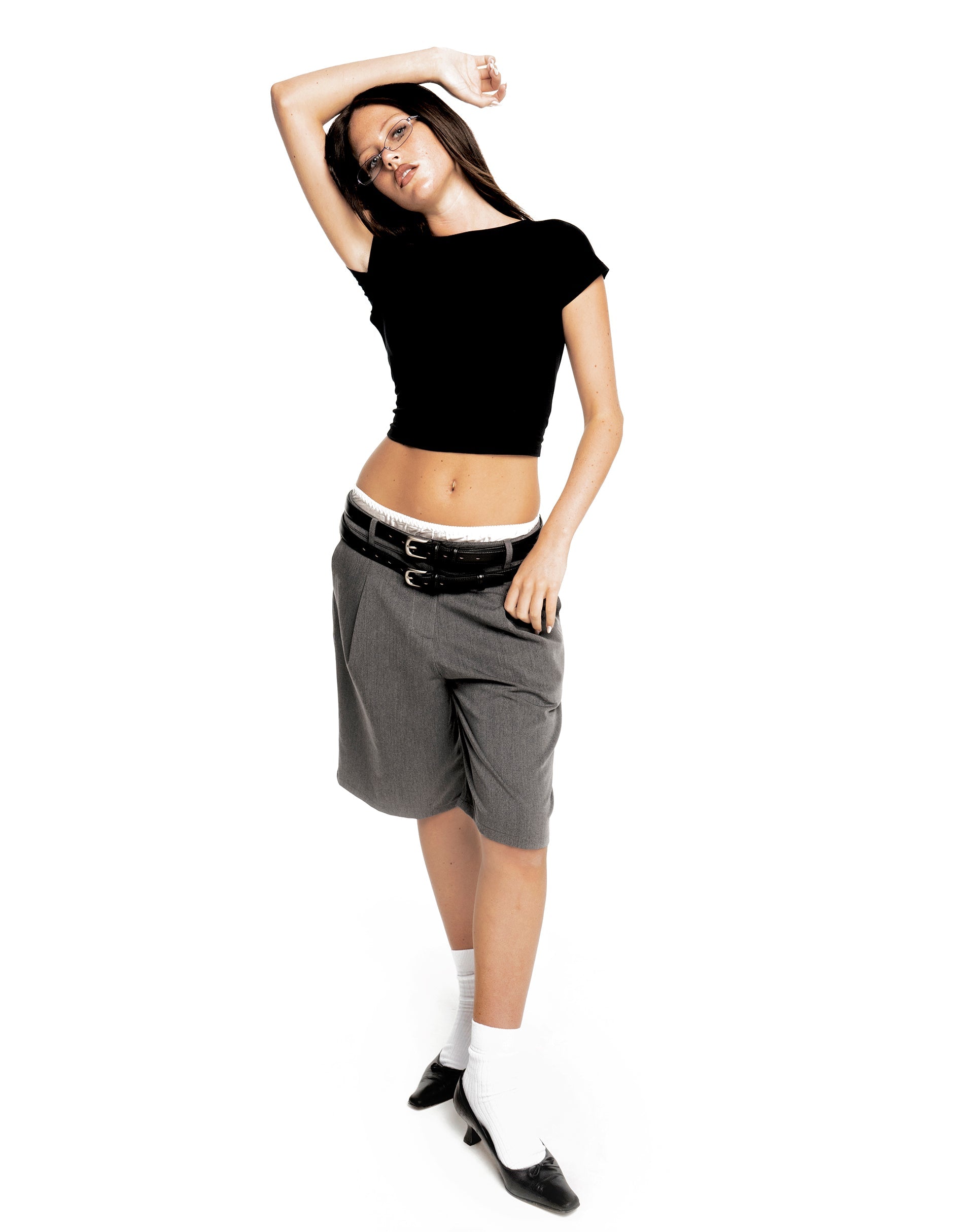 Afbeelding van Setya Long Line Getailleerde Shorts in Charcoal