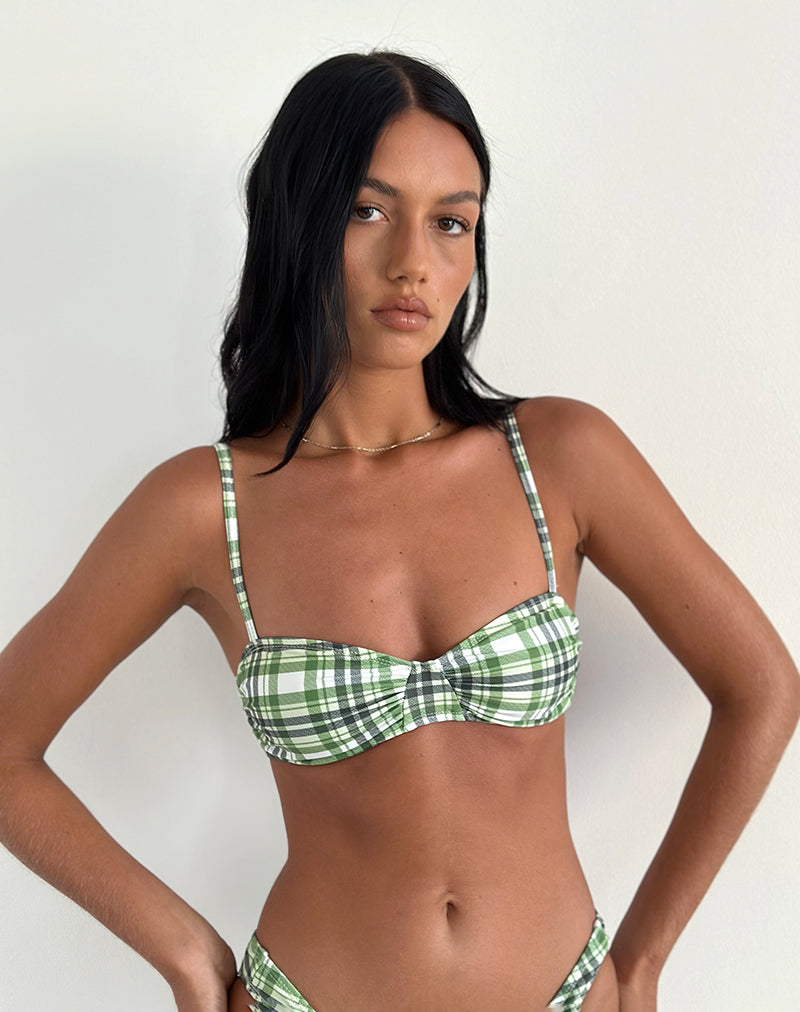 Pali Bikinitop in groen ruitmotief