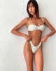 Afbeelding van Pali Bikinitop in Blauw Clusterbloemen met Picotrandje