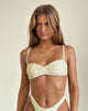 Afbeelding van Pali Bikinitop in Cluster Yellow Rose met Picotrandje