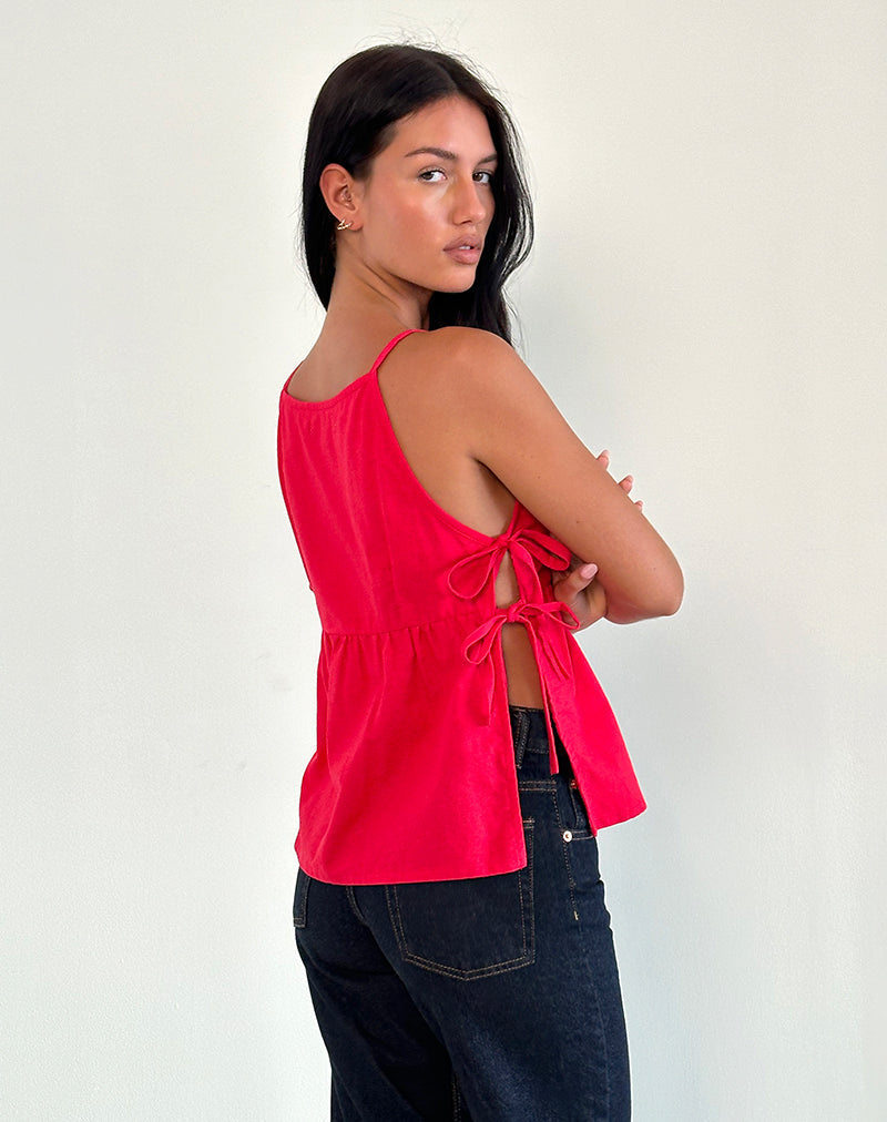 Afbeelding van Palsi Bandzijde Mouwloze Top in Tango Rood