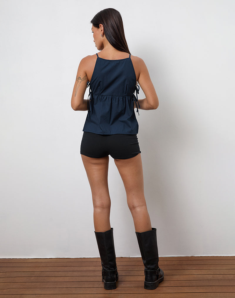 Afbeelding van Palsi Tie Side Vest Top in Navy