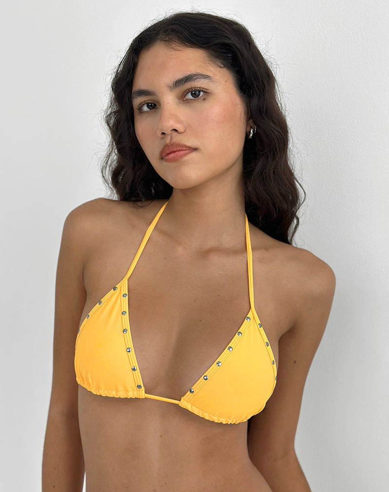 Pami Bikini Top In Licht Oranje Met Studs