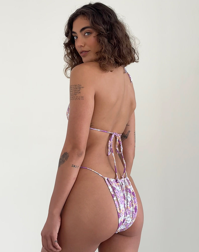 Afbeelding van Pami Bikini Top in Helder Bloemig Oranje en Paars