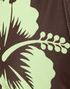 Bruin en groen mono hibiscus met kralen