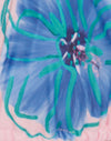 Roze en blauwe aquarelbloem