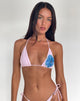 Afbeelding van Pami Bikini Top in Roze en Blauwe Aquarelbloem