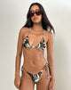 Afbeelding van Pami Bikini Top in Bruin en Ivoor Doodle Swirl met Kralen