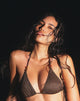 Afbeelding van Pami Bikini Top in Bruin Glans met Kralen